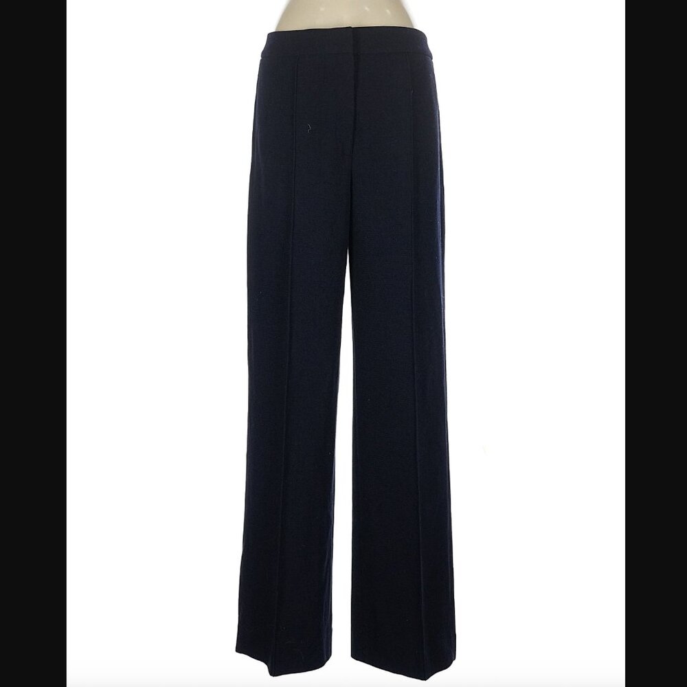 NEW Reiss Iria Wide Leg Trousers Navy Blue Wool Blend Dress Pants Womens 8 NWT